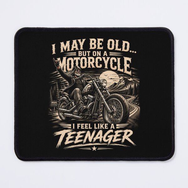 Item preview, I May Be Old But On A Motorcycle I Feel Like A Teenager - Funny Biker Vintage Design designed and sold by MargaretaArt.