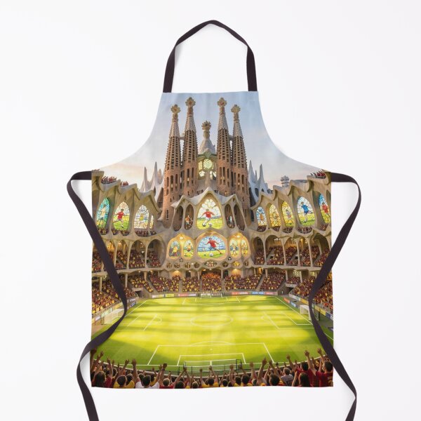 Item preview, Gaudí-inspired football stadium with Spain's colors in a creative architectural fantasy scene designed and sold by FotoworldEdel.