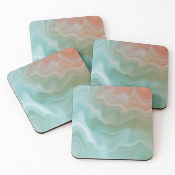Item preview, Minimalist Coral Turquoise Agate Art designed and sold by ReneJordaan.