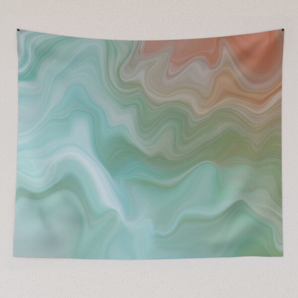 Item preview, Minimalist Coral Turquoise Agate Art designed and sold by ReneJordaan.