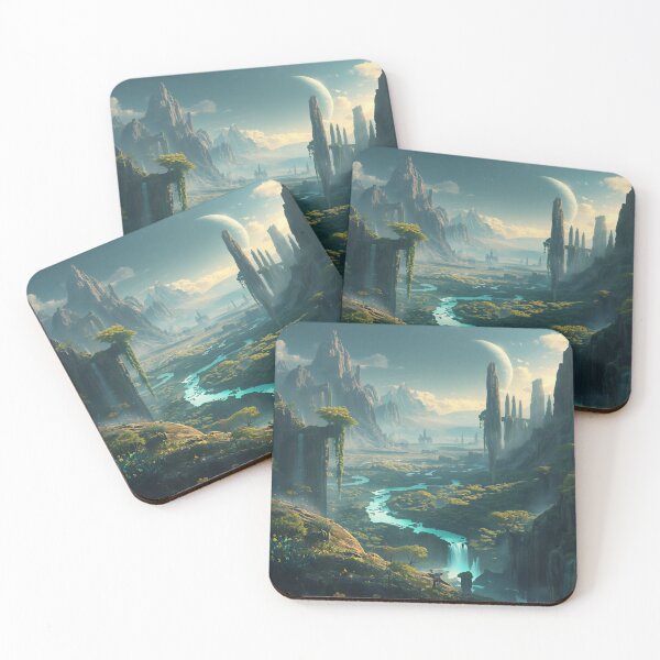 Item preview, Floating Titans Valley Fantasy Alien Landscape designed and sold by Luminous Wilds.