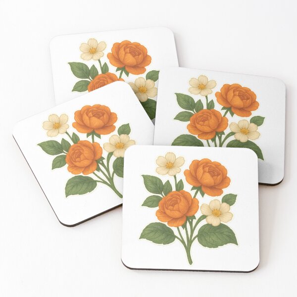 Item preview, Floral Bouquet – Orange Rose Flower Design designed and sold by Yomere.
