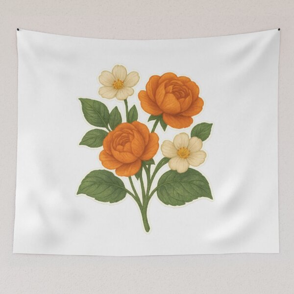Item preview, Floral Bouquet – Orange Rose Flower Design designed and sold by Yomere.