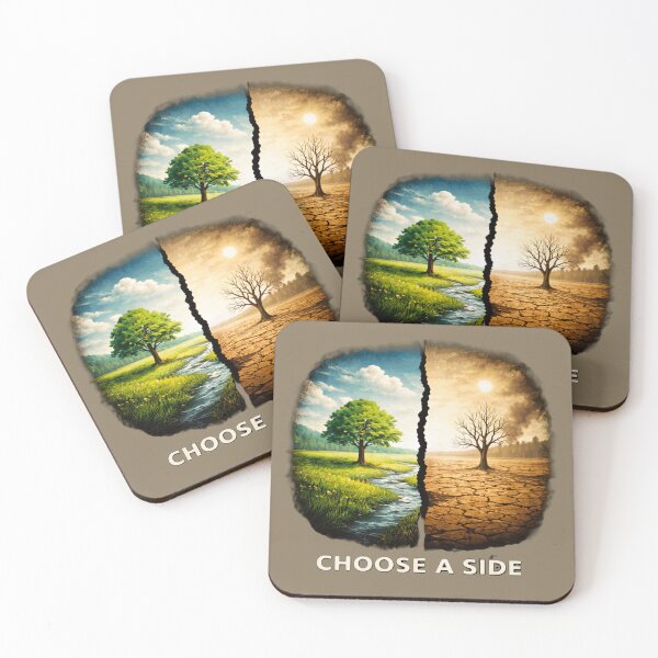 Item preview, Choose a Side – Climate Change Nature vs Destruction Environmental Art designed and sold by OrbitOfMind.
