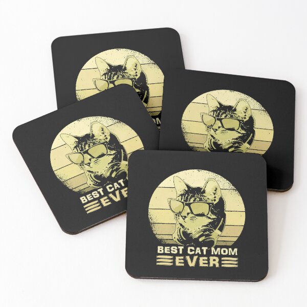 Item preview, Best Cat Mom Ever Cool Cat Headphone Sunset designed and sold by GiaoCalonas.