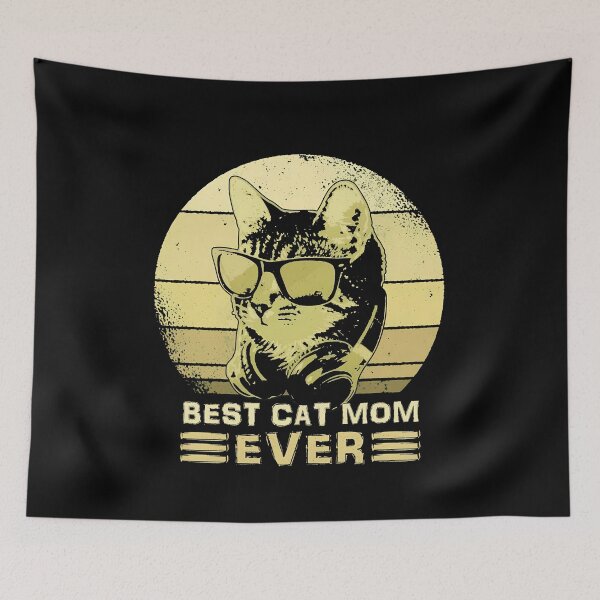 Item preview, Best Cat Mom Ever Cool Cat Headphone Sunset designed and sold by GiaoCalonas.