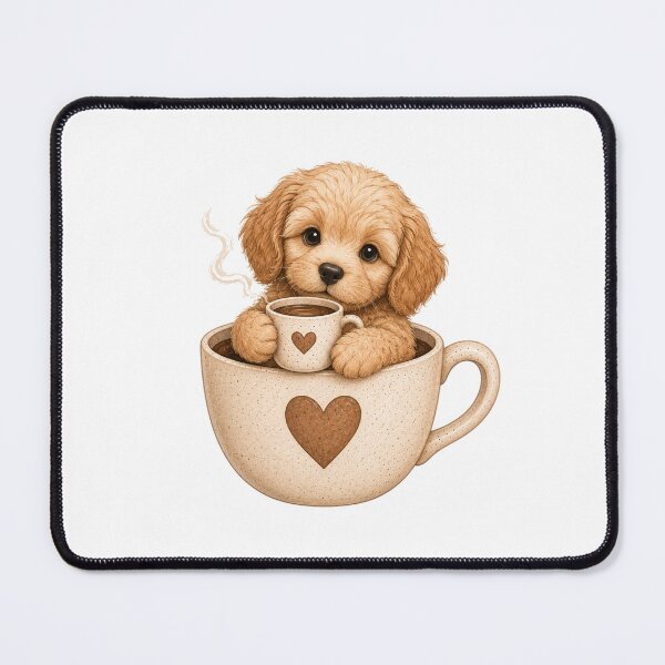 Item preview, Cute Dog in Coffee Cup Watercolor Puppy Illustration designed and sold by Seculinator.
