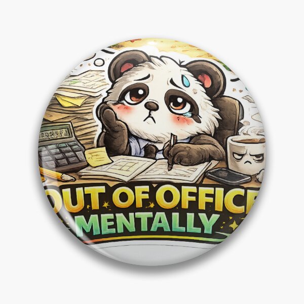 Item preview, Out Of Office Mentally Funny Office Panda Sticker designed and sold by PixelPanda28.