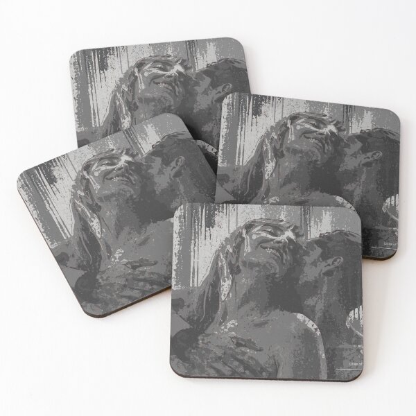 Item preview, Grayscale Abstract Couple Art, Romantic Embrace Print designed and sold by Studio pod Burom.