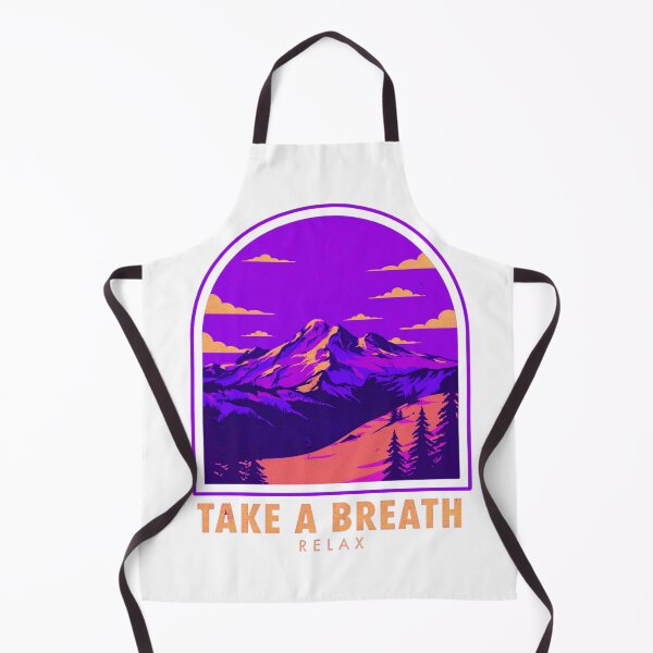 Item preview, Take A Breath Relax Mountain Landscape Purple Retro Nature Illustration designed and sold by MerchlyMike.