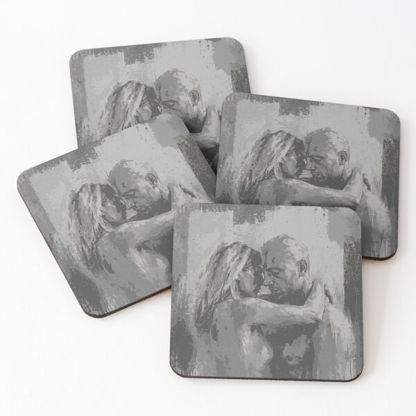 Item preview, Couple Embrace Print, Intimate Black and White Art designed and sold by Studio pod Burom.