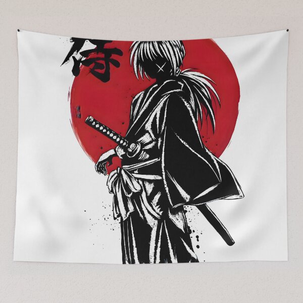 Item preview, The Shadow Battosai - Himura Kenshin Red Rising Sun Samurai Streetwear designed and sold by Teenkai.