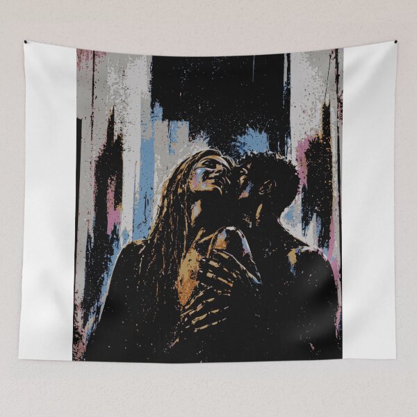 Item preview, Dark Abstract Couple Print, Moody Expressionist Romantic Art designed and sold by Studio pod Burom.