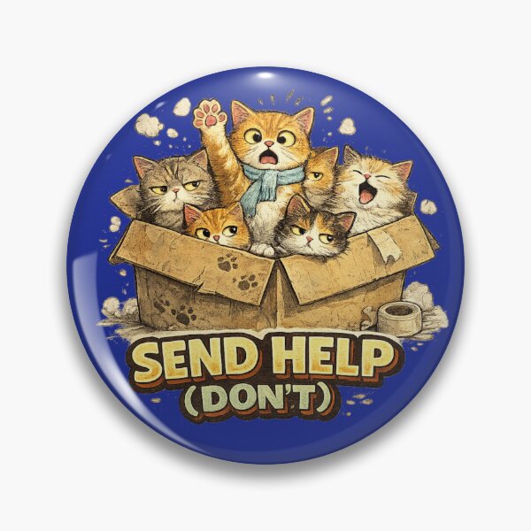 Item preview, Send Help Don't – Funny Cats in Box Chaos Humor Art | Cat Lover Gift designed and sold by irfanshikh.