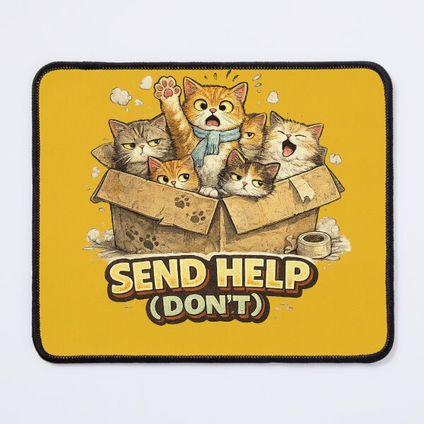 Item preview, Send Help Don't – Funny Cats in Box Chaos Humor Art | Cat Lover Gift designed and sold by irfanshikh.