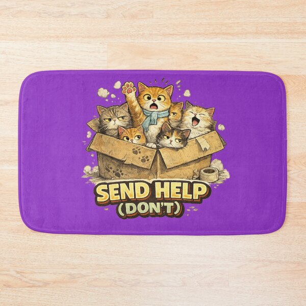 Item preview, Send Help Don't – Funny Cats in Box Chaos Humor Art | Cat Lover Gift designed and sold by irfanshikh.