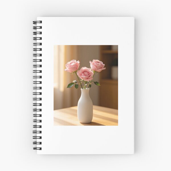 Item preview, Three pink roses in a white vase designed and sold by carlsmart1.