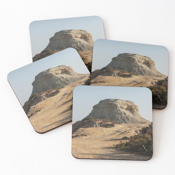 Item preview, Desert Butte Landscape With Eroded Rock Formation Under Clear Blue Sky And Sandy Track designed and sold by Nmallia.
