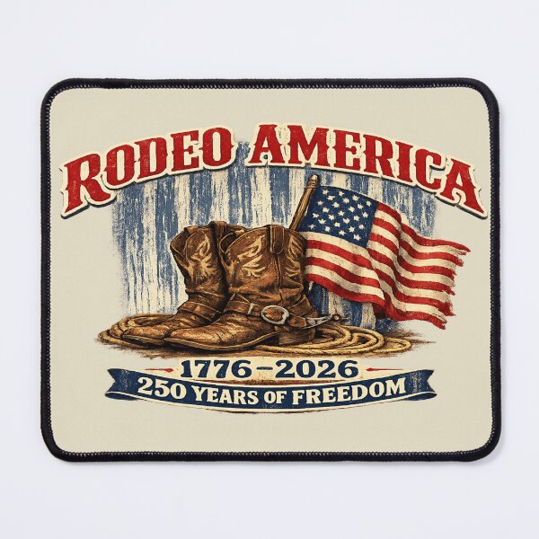 Item preview, Rodeo America 1776–2026 250 Years Of Freedom Western Tee designed and sold by POD DYNASTY | Original Print On Demand T-Shirt Graphics.