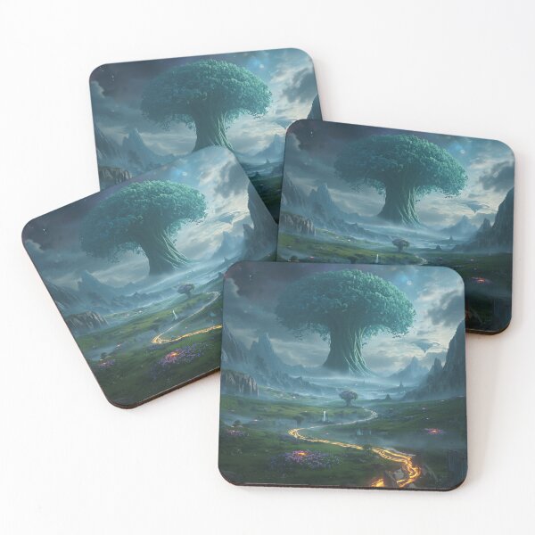 Item preview, Great Sacred Tree Fantasy Alien Landscape designed and sold by Luminous Wilds.