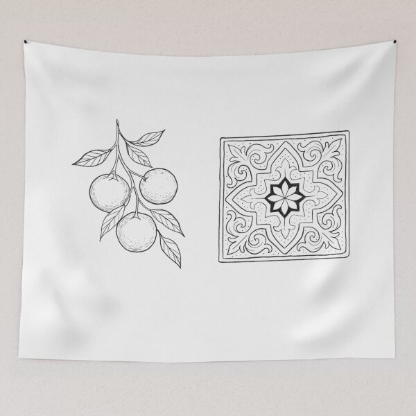 Item preview, Seville Oranges & Andalusian Tile | Minimalist Spanish Illustration designed and sold by Tropical Blood.
