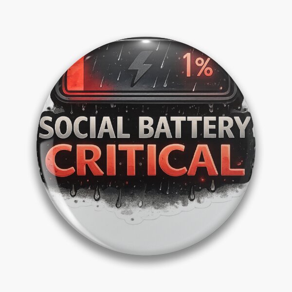 Item preview, Social Battery Critical Dark Introvert Sticker designed and sold by PixelPanda28.