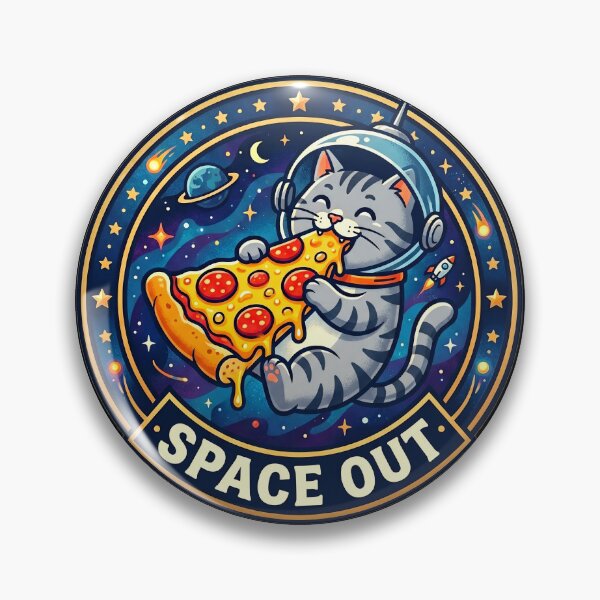 Item preview, Space Out Cat Pizza Astronaut Cosmic  designed and sold by Oommen Studio .
