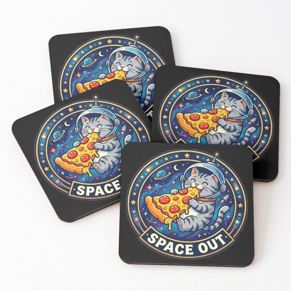 Item preview, Space Out Cat Pizza Astronaut Cosmic  designed and sold by Oommen Studio .
