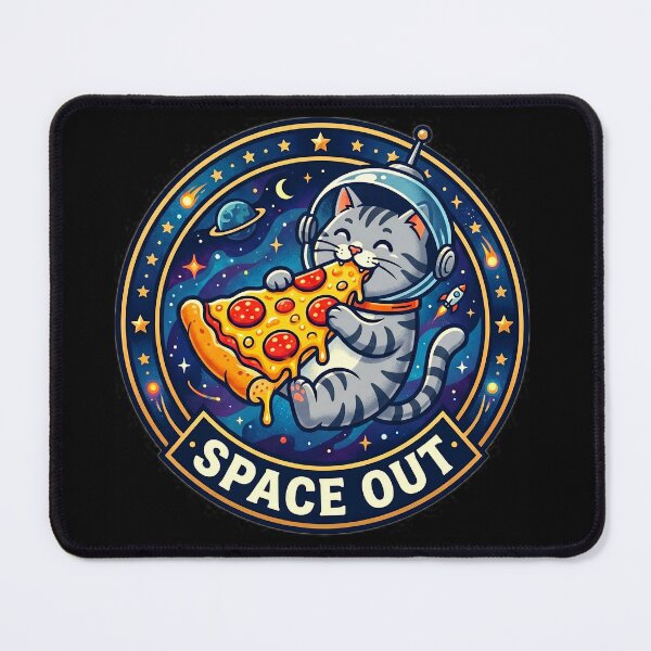 Item preview, Space Out Cat Pizza Astronaut Cosmic  designed and sold by Oommen Studio .