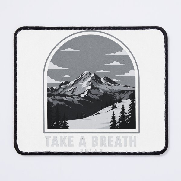 Item preview, Take A Breath Relax Mountain Landscape Noir Nature Illustration designed and sold by MerchlyMike.