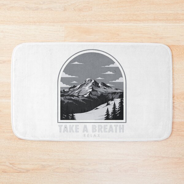 Item preview, Take A Breath Relax Mountain Landscape  Noir Nature Illustration designed and sold by MerchlyMike.