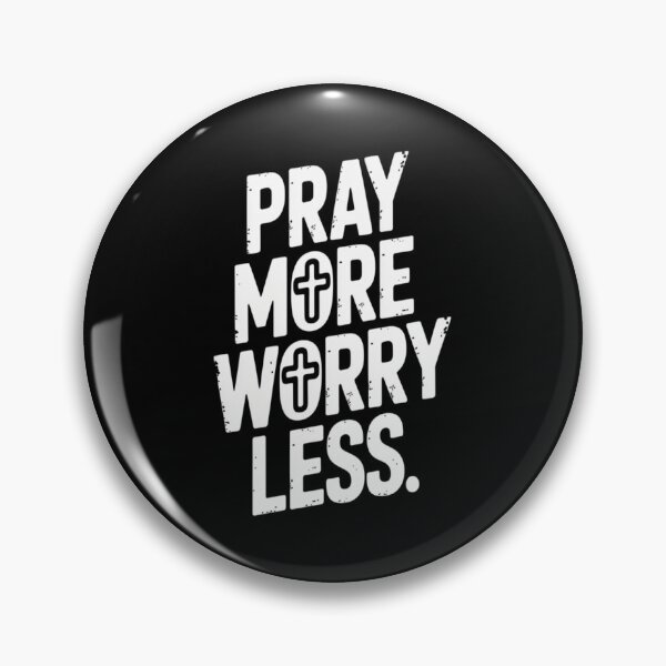 Item preview, Pray More Worry Less Minimalist Cross Christian Typography designed and sold by stickercuffs.