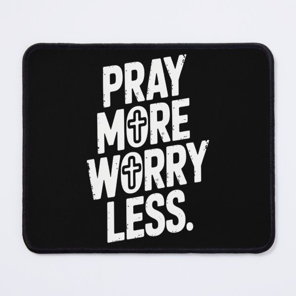 Item preview, Pray More Worry Less Minimalist Cross Christian Typography designed and sold by stickercuffs.