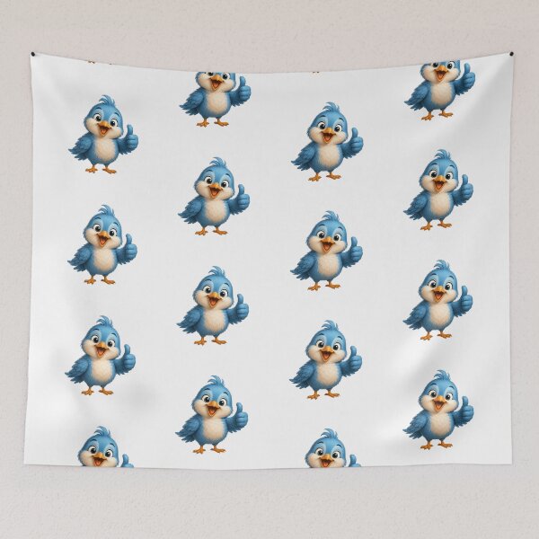 Item preview, Cute Blue Bird Thumbs Up Watercolor Happy Animal designed and sold by Seculinator.
