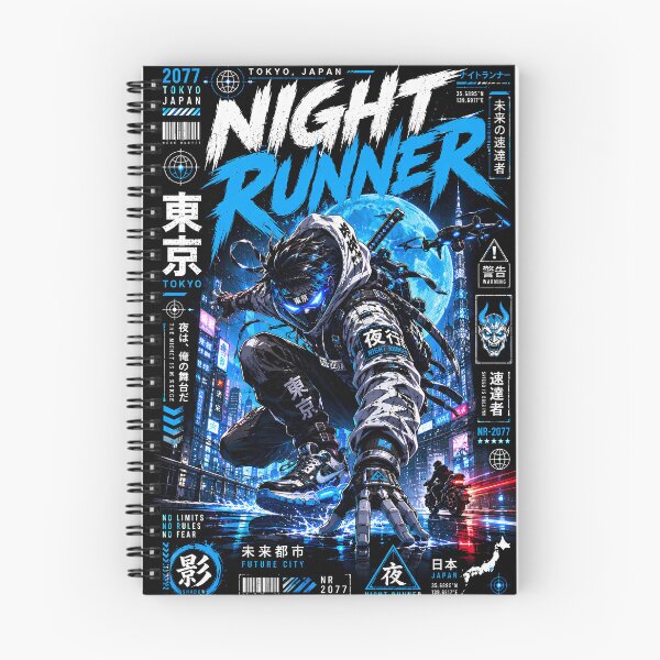Item preview, Night Runner Tokyo 2077 - Cyberpunk Ninja Anime Streetwear designed and sold by saamessart.