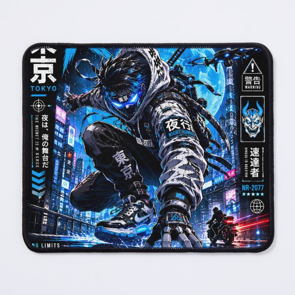 Item preview, Night Runner Tokyo 2077 - Cyberpunk Ninja Anime Streetwear designed and sold by saamessart.