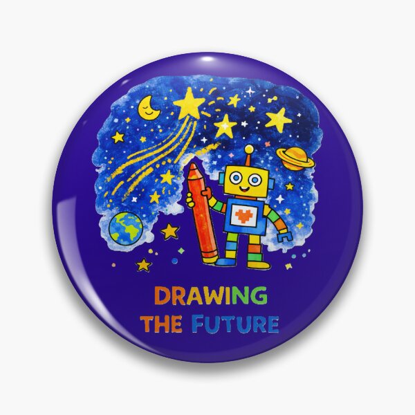 Item preview, Drawing The Future – Cute Robot Space Art for Kids STEM Design designed and sold by OrbitOfMind.