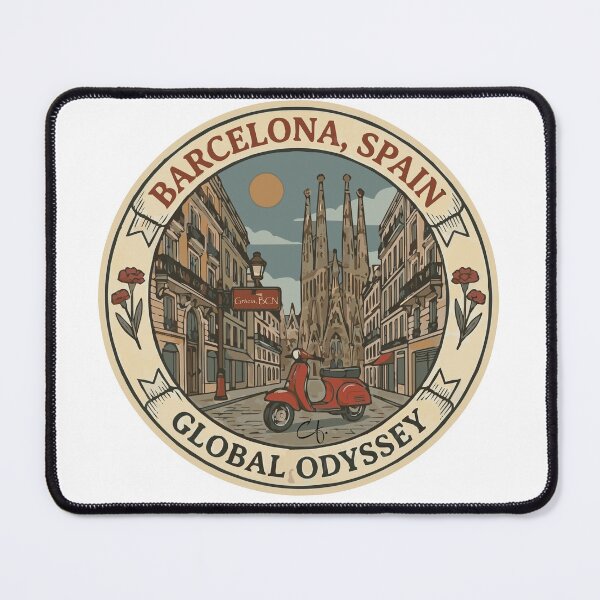 Item preview, Barcelona Spain Vintage Travel Stamp designed and sold by CharaFei..