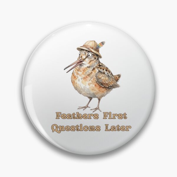 Item preview, American Woodcock Feathers First Questions Later | Funny Explorer Bird designed and sold by HelgaCraftery.