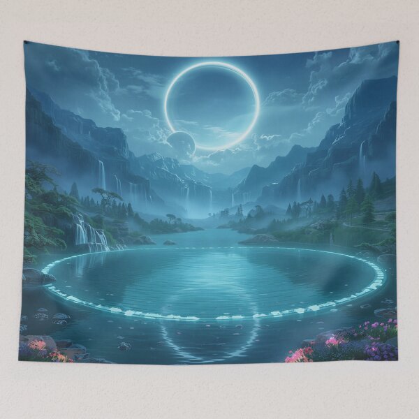 Item preview, Halo Falls Sanctuary Fantasy Landscape designed and sold by Luminous Wilds.