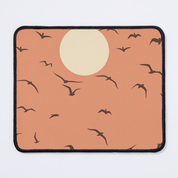 Item preview, Seagull Art, Terracotta Coastal Sunset Ocean Print designed and sold by Studio pod Burom.