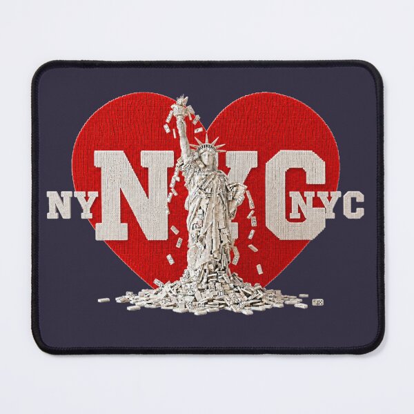 Item preview, I Love NYC Statue of Liberty Domino Art Mosaic Heart designed and sold by puzzell.