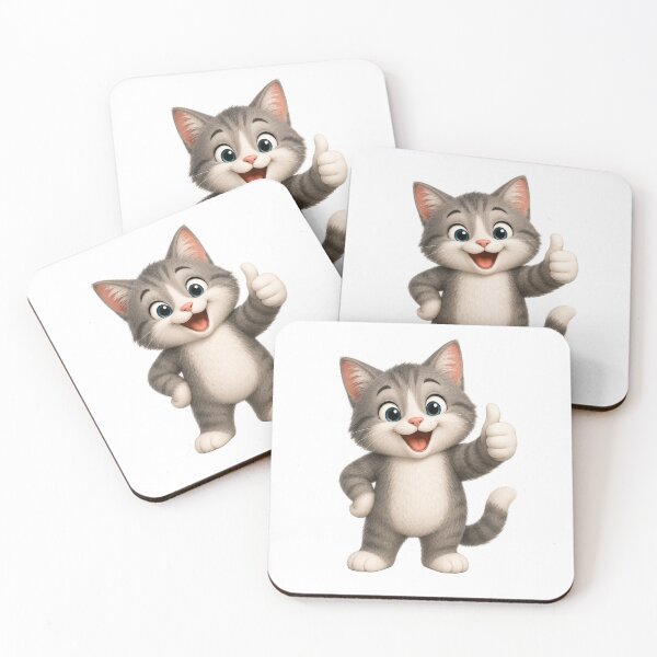 Item preview, Cute Cat Thumbs Up Watercolor Happy Kitten Art designed and sold by Seculinator.