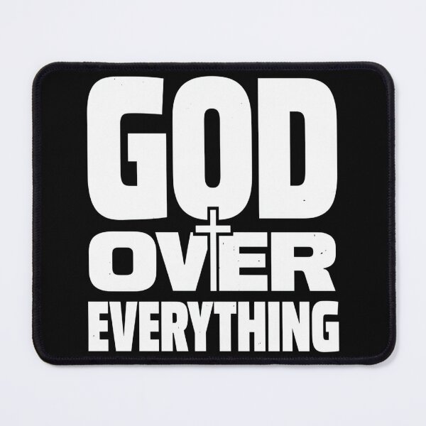 Item preview, God Over Everything Minimalist Cross Christian Typography designed and sold by stickercuffs.