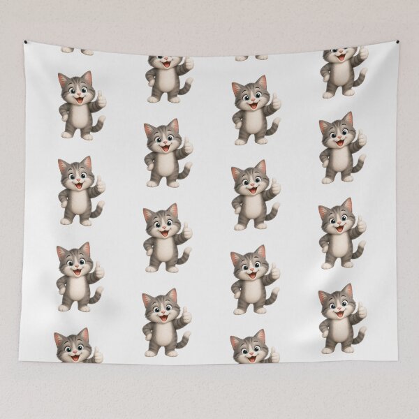 Item preview, Cute Cat Thumbs Up Watercolor Happy Kitten Art designed and sold by Seculinator.