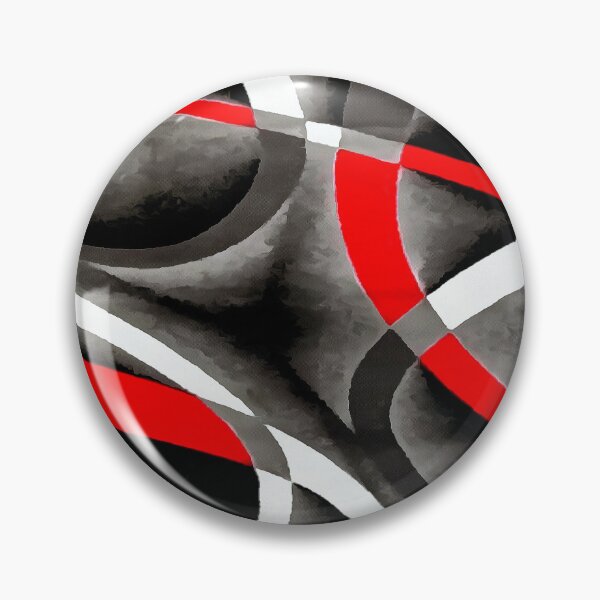 Item preview, Eighties Red White Grey Line Curve Pattern On Black designed and sold by taiche.