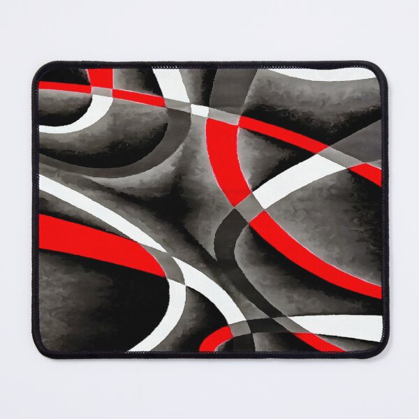 Item preview, Eighties Red White Grey Line Curve Pattern On Black designed and sold by taiche.