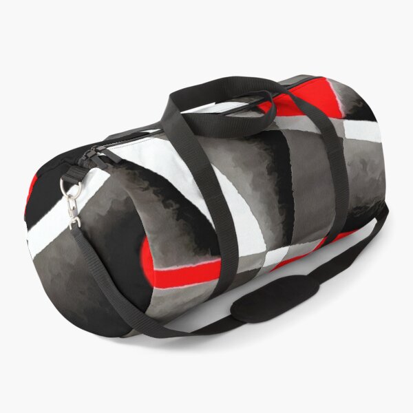Item preview, Eighties Red White Grey Line Curve Pattern On Black designed and sold by taiche.