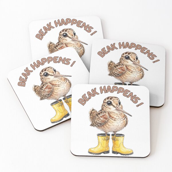 Item preview, American Woodcock Beak Happens | Cute Funny Rain Boots Bird designed and sold by HelgaCraftery.