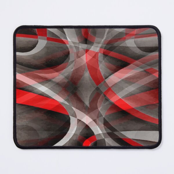 Item preview, Eighties Red On Grey Abstract Curve Pattern designed and sold by taiche.